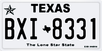 TX license plate BXI8331