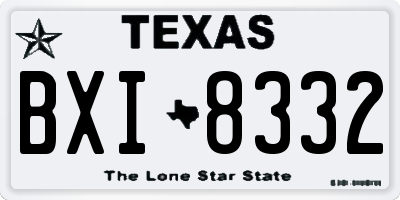 TX license plate BXI8332