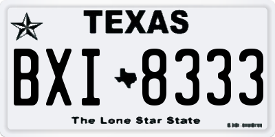 TX license plate BXI8333