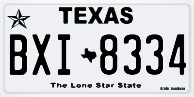 TX license plate BXI8334