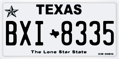 TX license plate BXI8335