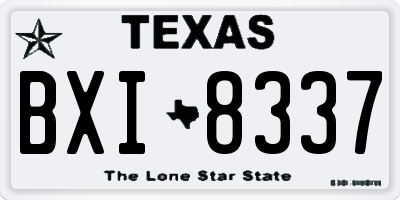 TX license plate BXI8337