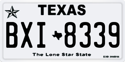TX license plate BXI8339