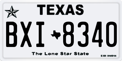 TX license plate BXI8340