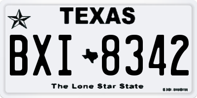 TX license plate BXI8342