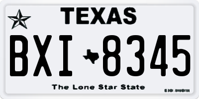 TX license plate BXI8345