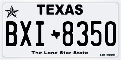 TX license plate BXI8350