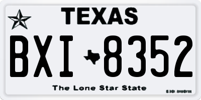 TX license plate BXI8352