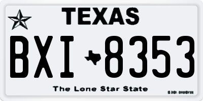 TX license plate BXI8353
