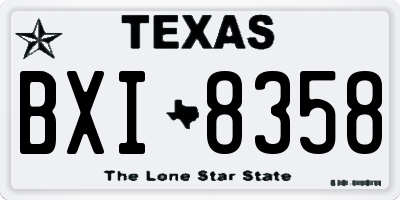 TX license plate BXI8358