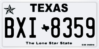 TX license plate BXI8359