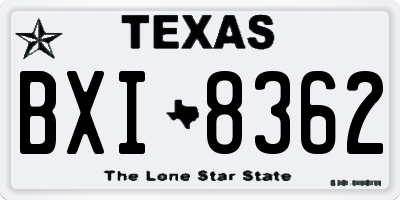 TX license plate BXI8362