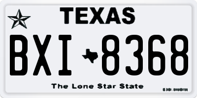 TX license plate BXI8368