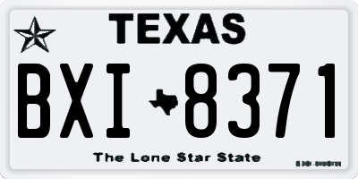 TX license plate BXI8371