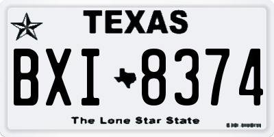 TX license plate BXI8374