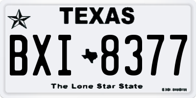 TX license plate BXI8377