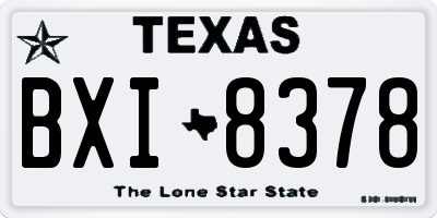 TX license plate BXI8378