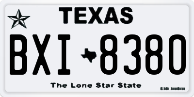 TX license plate BXI8380