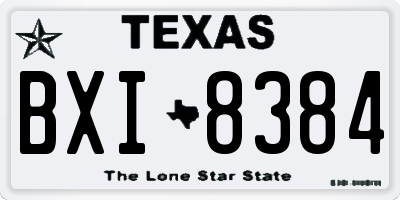TX license plate BXI8384