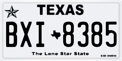 TX license plate BXI8385