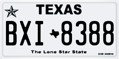 TX license plate BXI8388