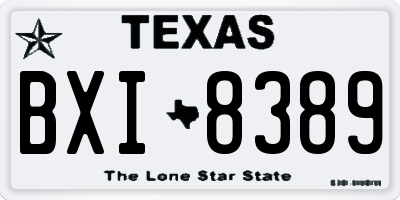 TX license plate BXI8389
