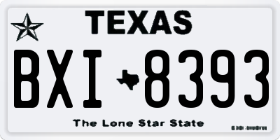 TX license plate BXI8393