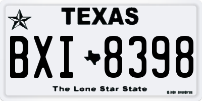 TX license plate BXI8398