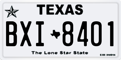 TX license plate BXI8401