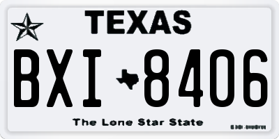 TX license plate BXI8406
