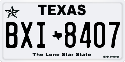 TX license plate BXI8407