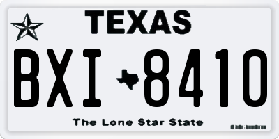 TX license plate BXI8410
