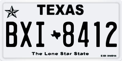 TX license plate BXI8412