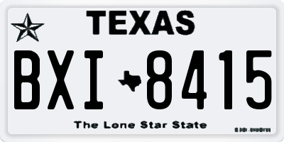 TX license plate BXI8415