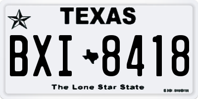 TX license plate BXI8418