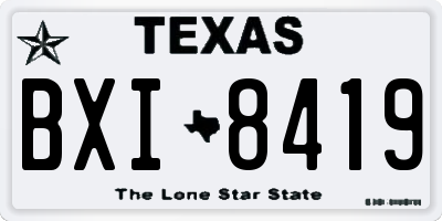 TX license plate BXI8419