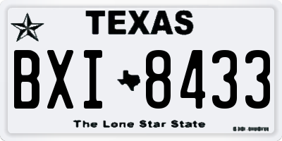 TX license plate BXI8433