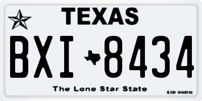 TX license plate BXI8434