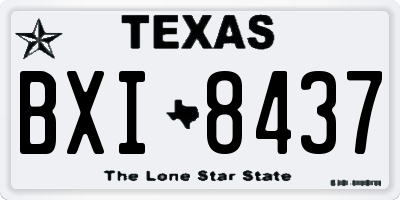 TX license plate BXI8437