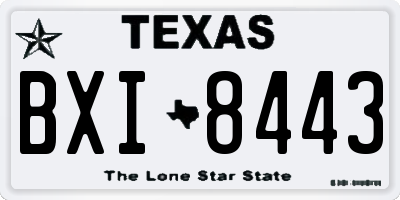 TX license plate BXI8443