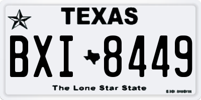 TX license plate BXI8449