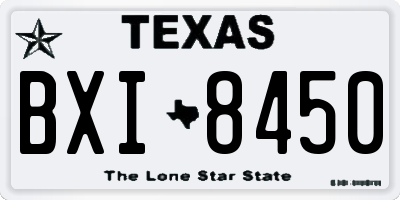 TX license plate BXI8450