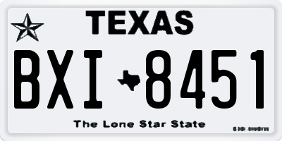 TX license plate BXI8451