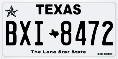 TX license plate BXI8472