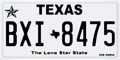 TX license plate BXI8475