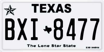 TX license plate BXI8477