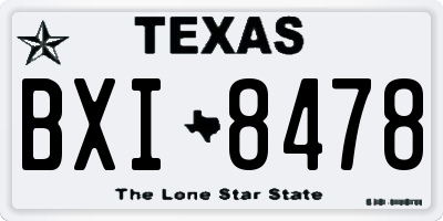 TX license plate BXI8478