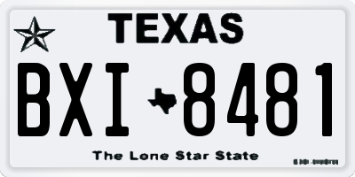 TX license plate BXI8481