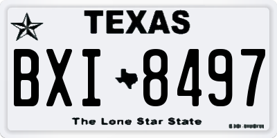 TX license plate BXI8497
