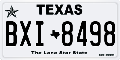 TX license plate BXI8498